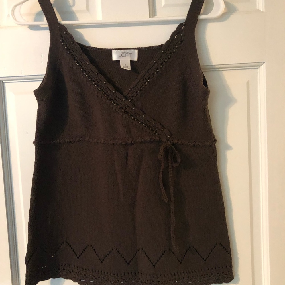 LOFT Knitted Tank Sweater with Beading